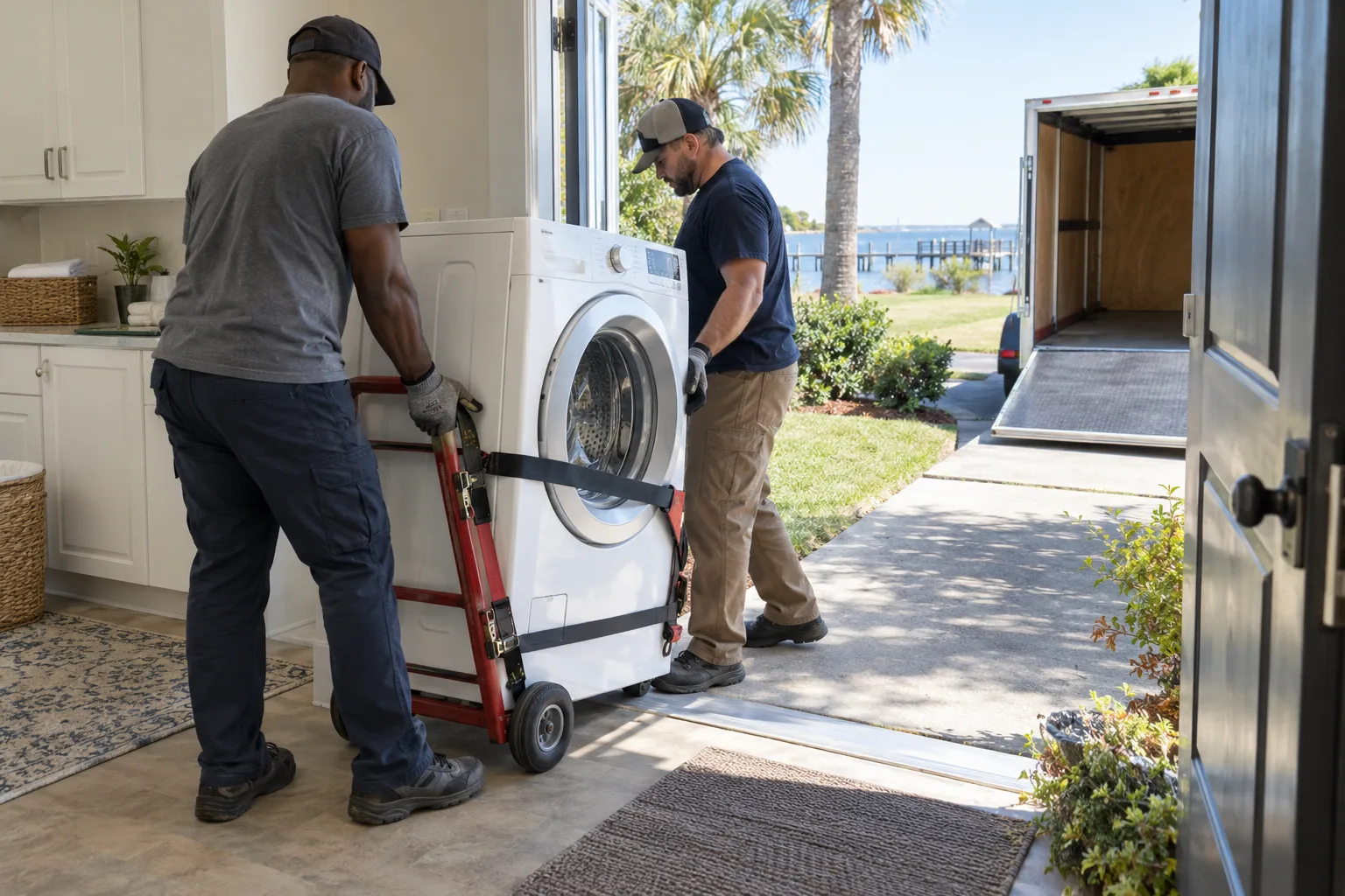 Appliance Hauling in progress at a Gulf Coast property